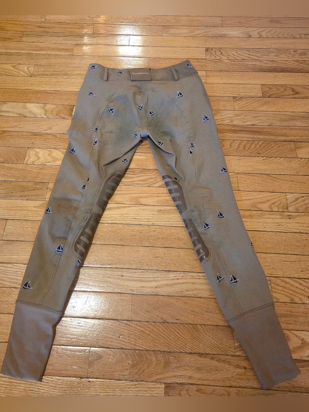 Taupe Women's Equine Couture Embroidered Sailboat Riding Pants - Picture 6 of 7